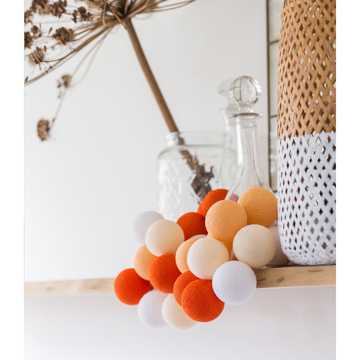 Cotton Ball Lights - Indoor regular Lichtslinger - Orange - 50 cotton balls