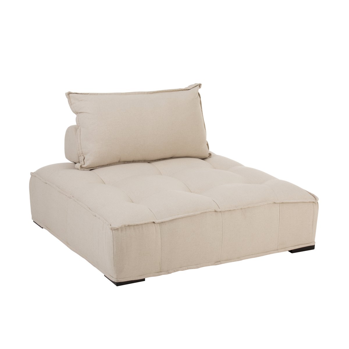 J-Line - Loungestoel/Poef 'Aline' (Linnen, 1-zit, Beige)