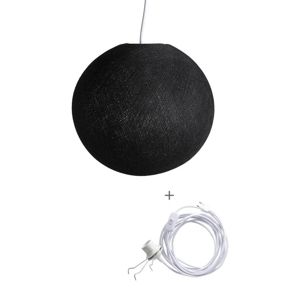 Cotton Ball Lights - Wandering Lamp - Black - 25 cm (S)