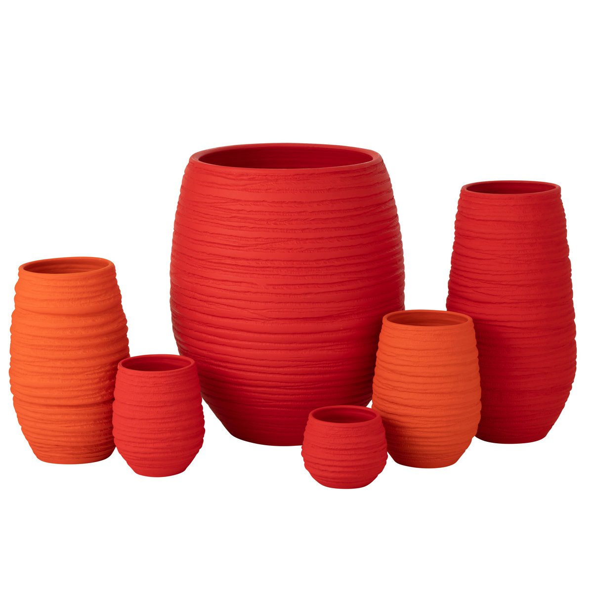 J-Line - Bloempot Fiesta Keramiek Rood Large