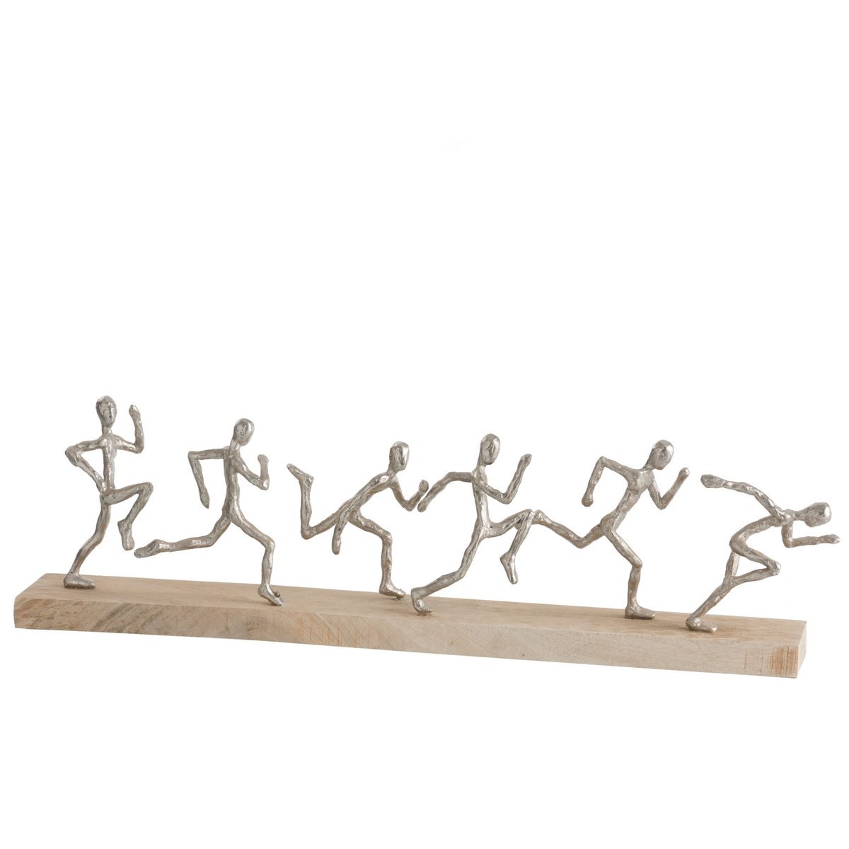 J-Line - Figuur 6Lopers Aluminium/Hout Zilver/Naturel