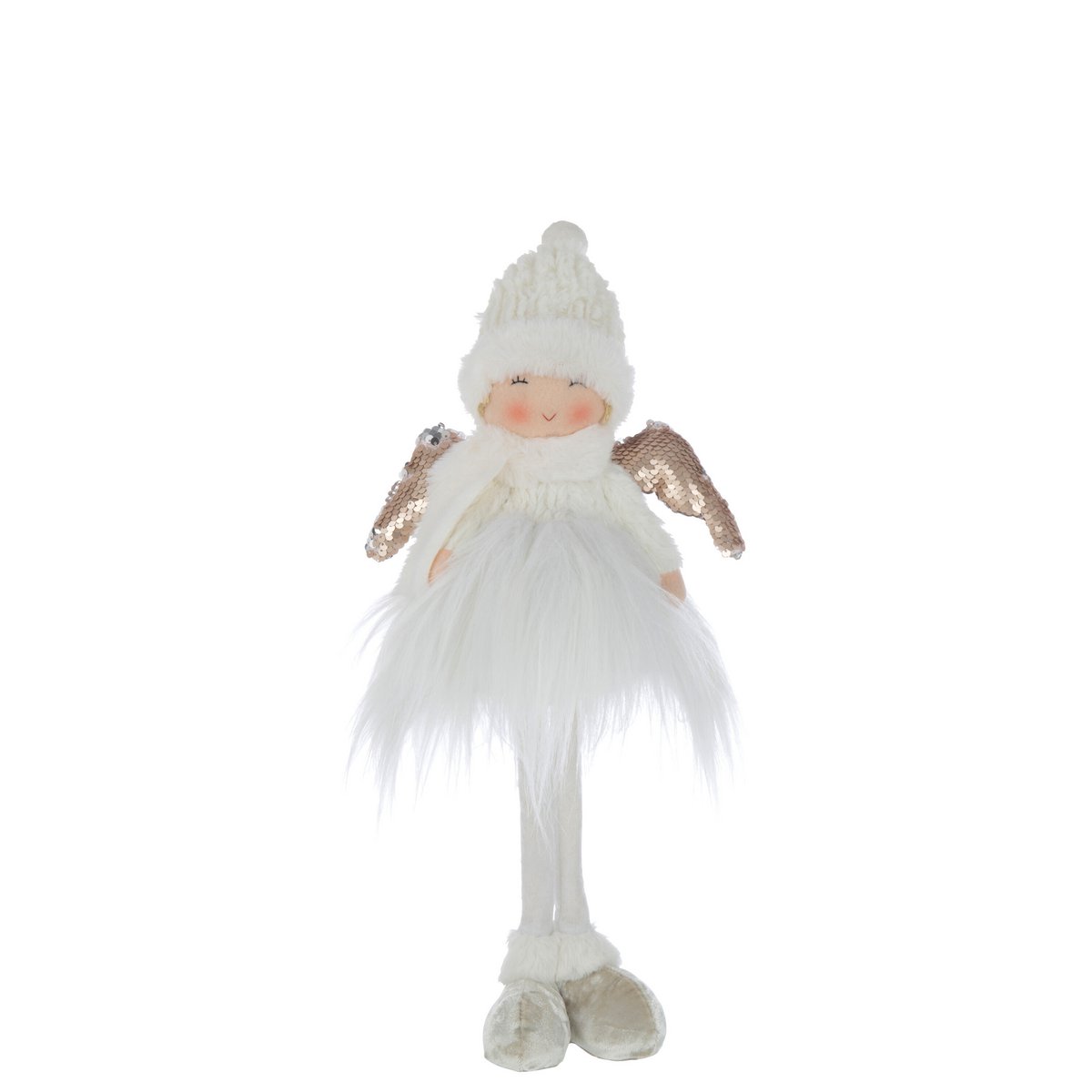 J-Line - Decoratief kerstfiguur 'Starlund' (Wit met goud)