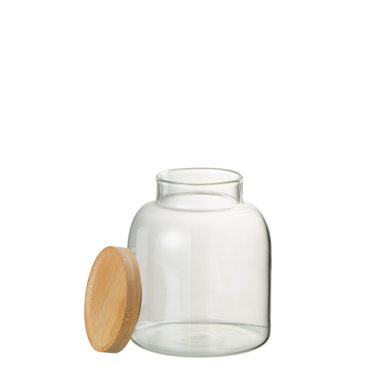 J-Line - Pot In Glas Tom Glas/Bamboo Transparant/Naturel Small