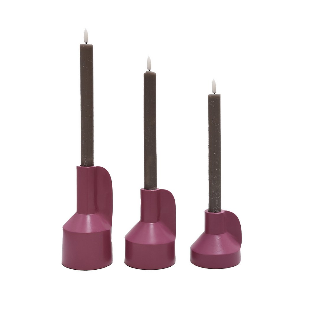 Vase the World - Kaarshouder - Alota mauve Ø9 x H17/13/9 cm - set van 3