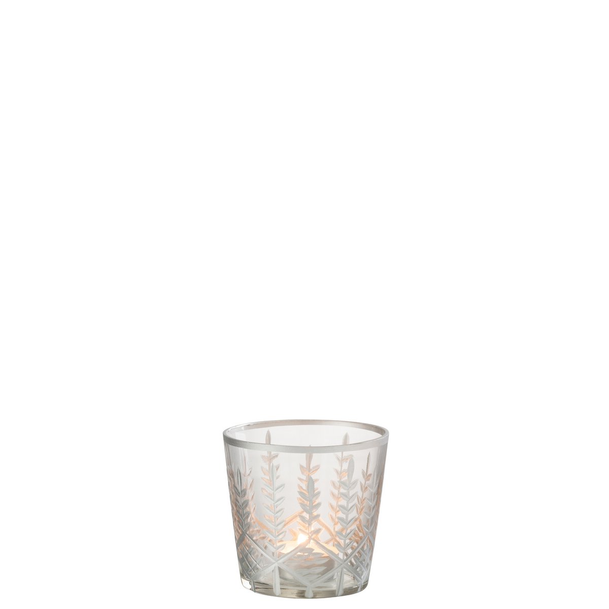 J-Line - Windlicht Chloe - Glas - Transparant/Zilver - Small