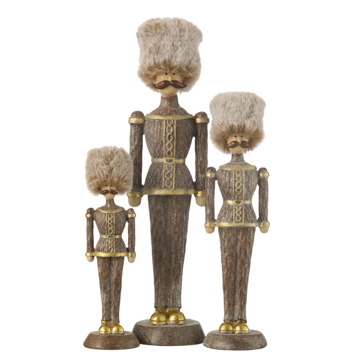 J-Line - Decoratief kerstfiguur 'Notenkraker' (Maat L, Bruin)