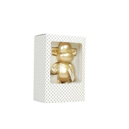 Housevitamin - Ornament - hang losse aap beeldje 'de legende' - polyresin - goud - 20,5x13,5x35cm