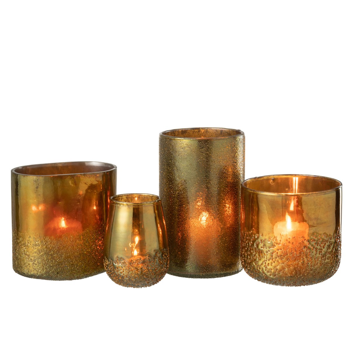 J-Line - Lantaarnspiegel - Glas - Goud - Extra Groot