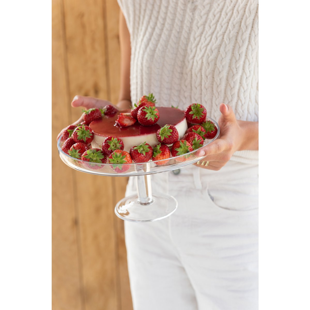 J-Line - Cake Bord - Taartplateau - Glas - Transparant