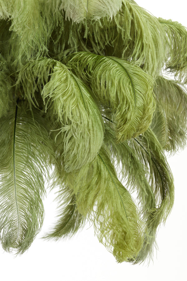 Light & Living - Hanglamp 'Feather' (Zwart & Olive Green)