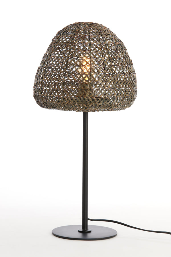 Light & Living - Tafellamp 'Finou' (Antique Bronze & Matzwart)