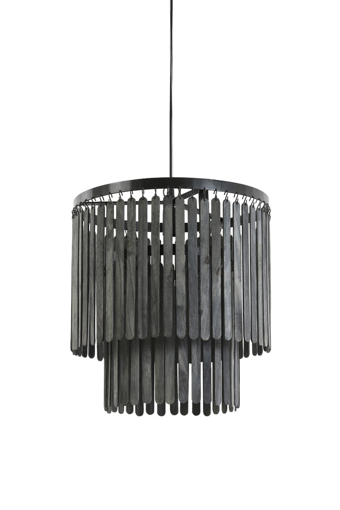 Light & Living - Hanglamp 'Gularo' (Hout, Matzwart)