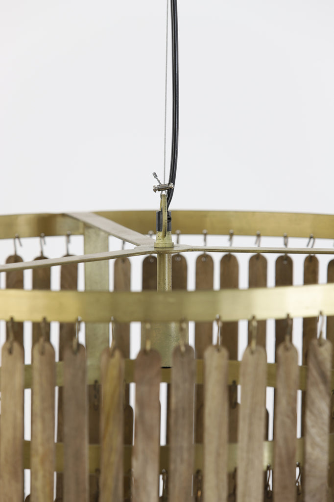 Light & Living - Hanglamp 'Gularo' (Hout, Bruin & Bronze)