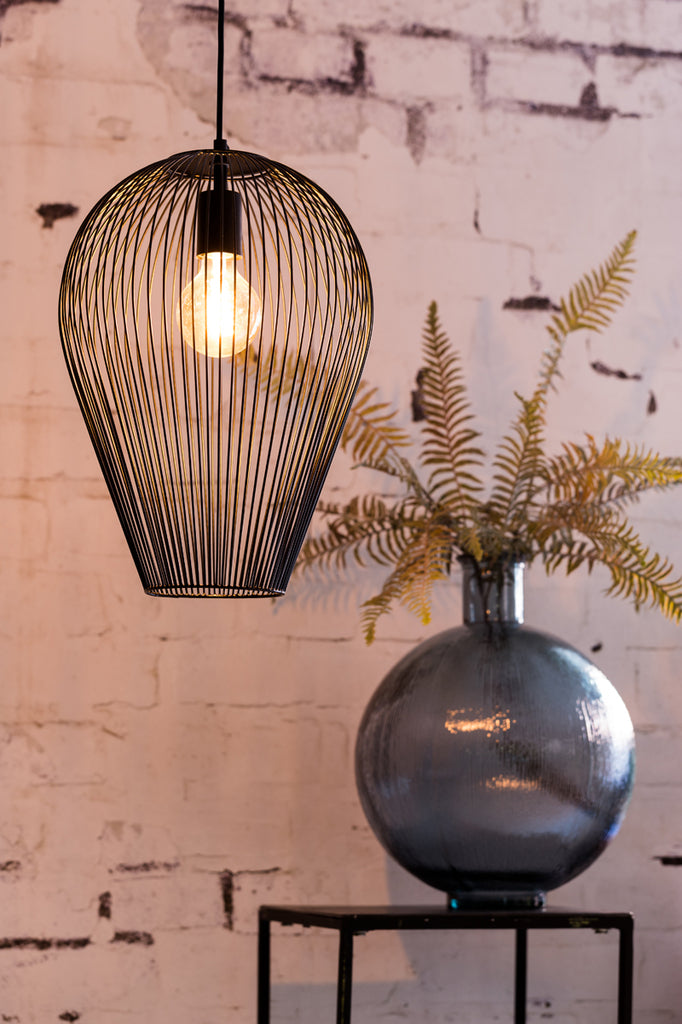 Light & Living - Hanglamp 'Abby' (Maat M, Matzwart)