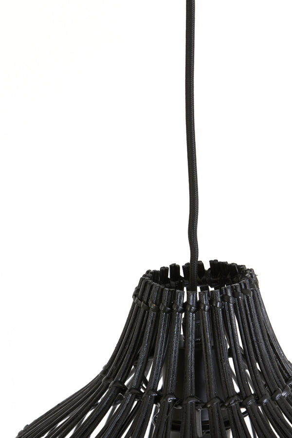 Light & Living - Hanglamp 'Pacino' (Maat S, Rattan, Zwart)