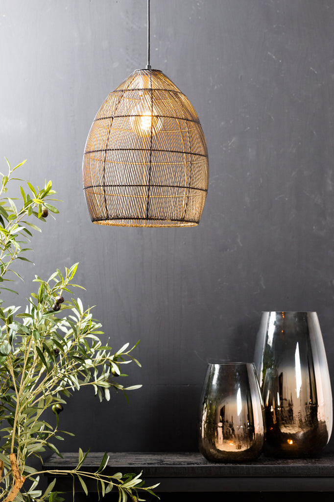 Light & Living - Hanglamp 'Meya' (Maat M, Zwart & Goud)