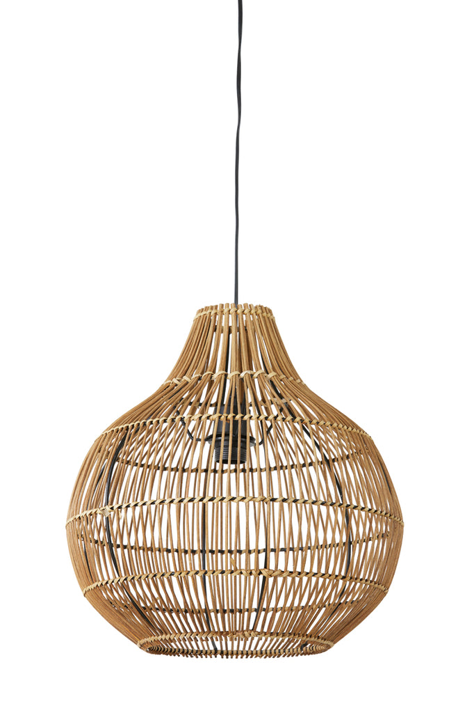 Light & Living - Hanglamp 'Pacino' (Maat M, Rattan, Donkerbruin)