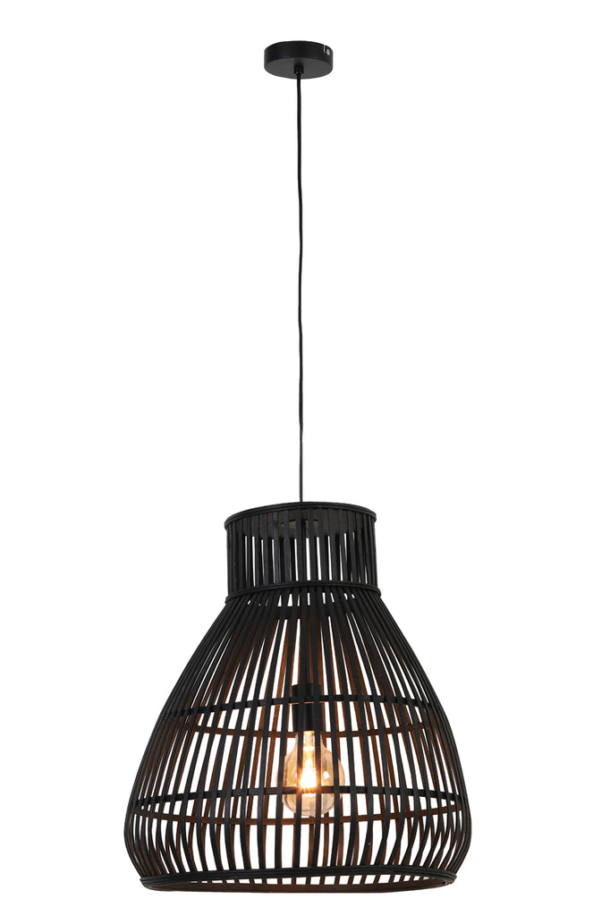 Light & Living - Hanglamp 'Timaka' (Rattan, Zwart)