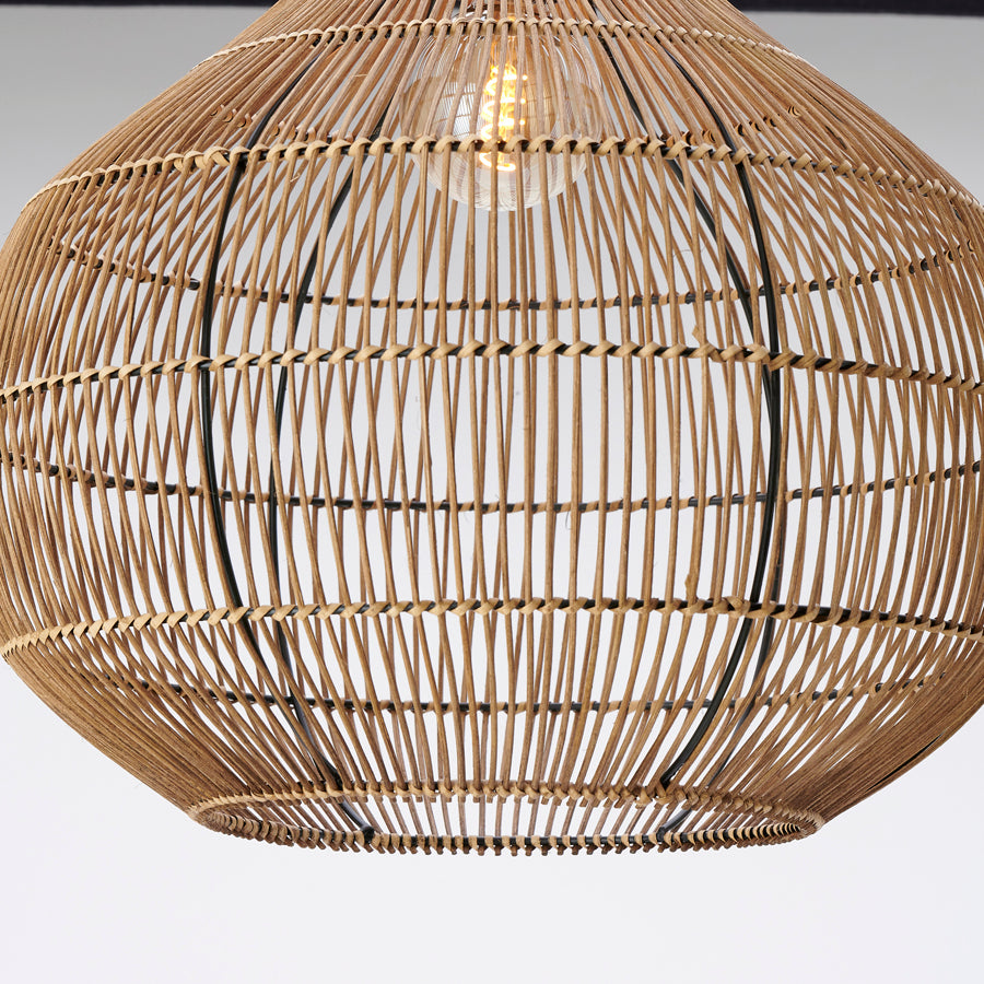 Light & Living - Hanglamp 'Pacino' (Maat L, Rattan, Donkerbruin)