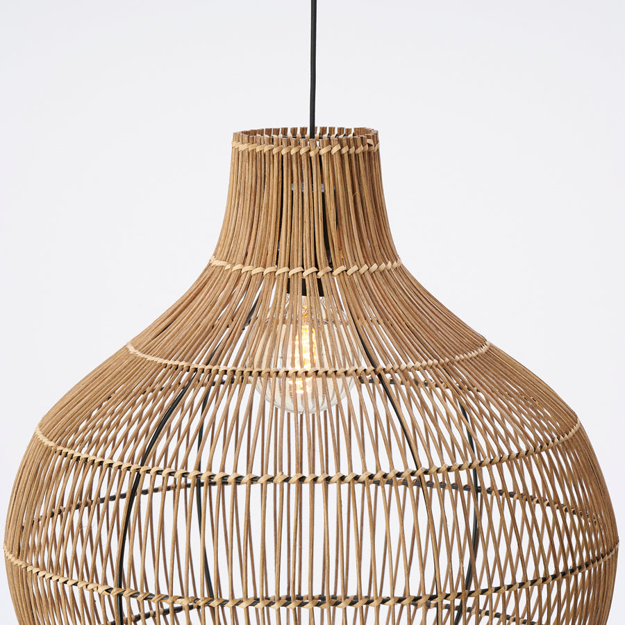 Light & Living - Hanglamp 'Pacino' (Maat L, Rattan, Donkerbruin)