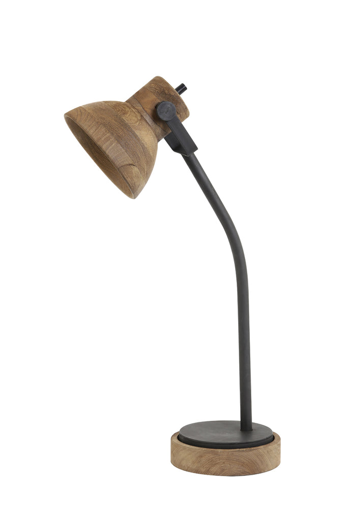 Light & Living - Bureaulamp 'Imbert' (Hout, Bruin & Matzwart)