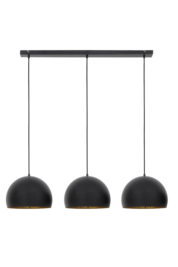 Light & Living - Hanglamp 'Jaicey' (3 stuks, Matzwart & Goud)