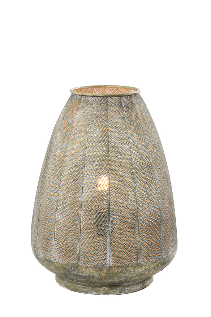 Light & Living - Tafellamp 'Lavello' (Maat S, Antique Gold & White)