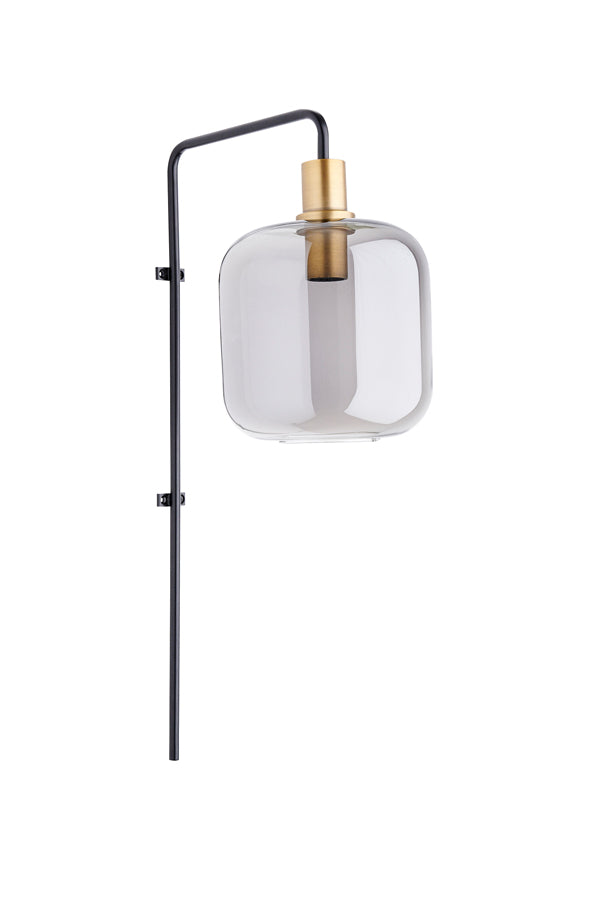 Light & Living - Wandlamp 'Lekar' (Antique Bronze & Smoked Glass)