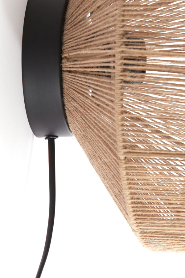 Light & Living - Wandlamp 'Lyra' (Maat S, Naturel & Matzwart)