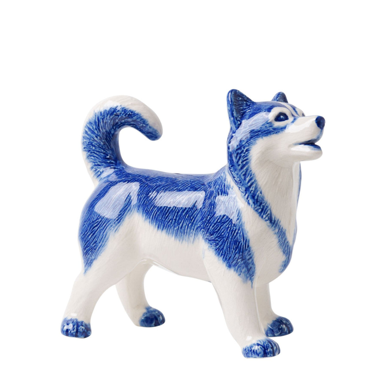 Heinen Delfts Blauw - Decoratief figuur 'Husky'