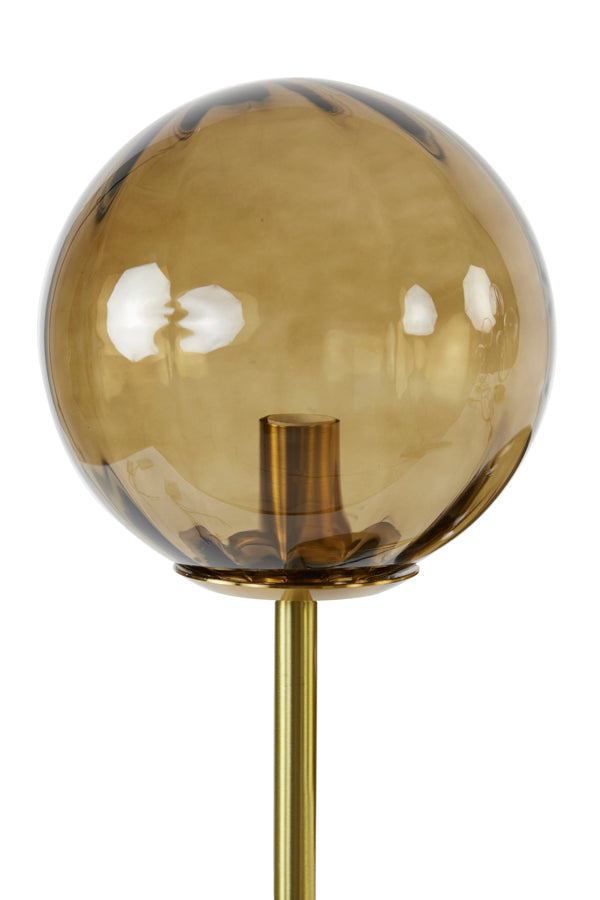 Light & Living - Tafellamp 'Magdala' (2 lampen, Glass Brown & Gold)