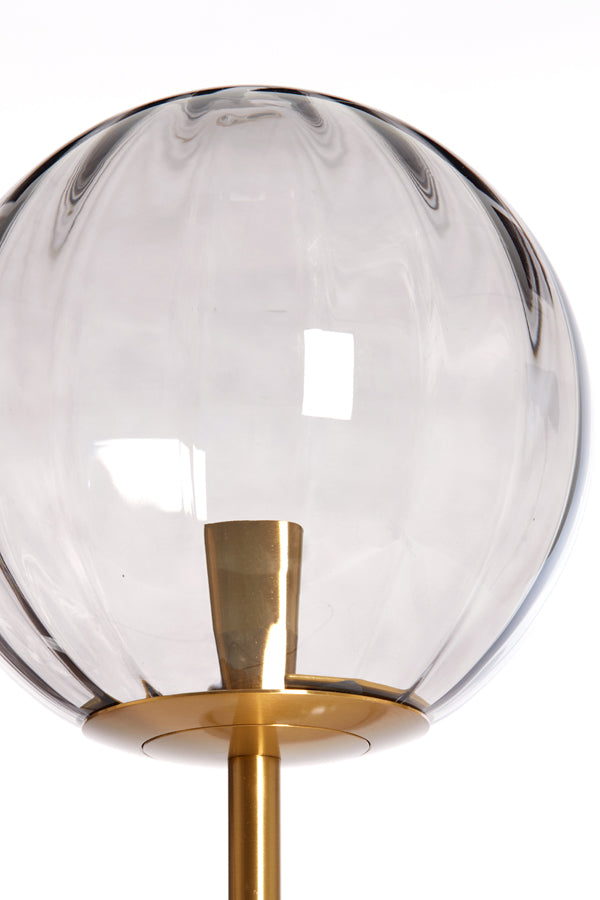 Light & Living - Tafellamp 'Magdala' (2 lampen, Glass Light Grey & Gold)