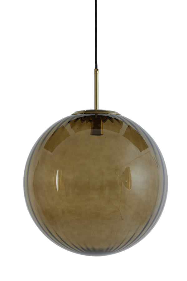 Light & Living - Hanglamp 'Magdala' (Maat L, Glas, Bruin & Goud)