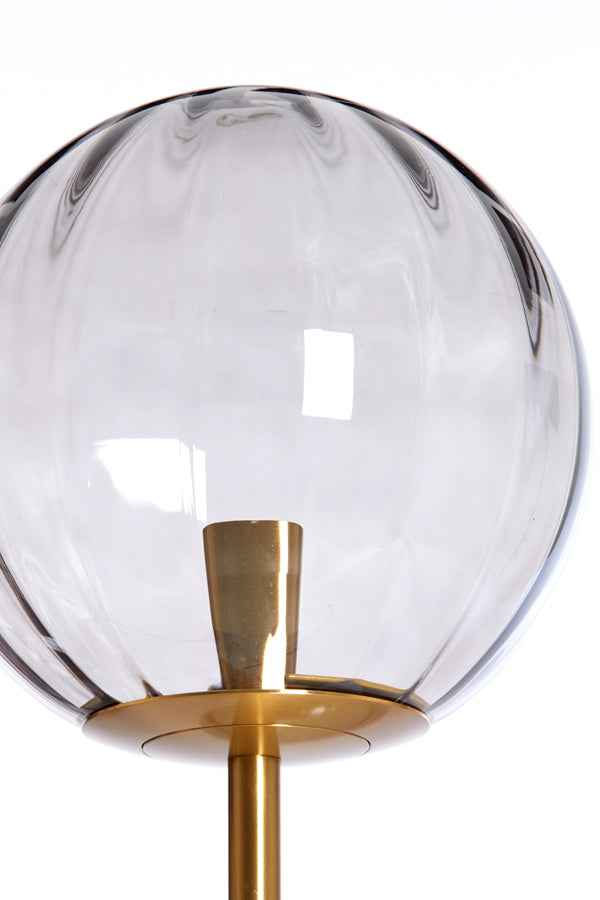 Light & Living - Tafellamp 'Magdala' (1 lamp, Glass Light Grey & Gold)