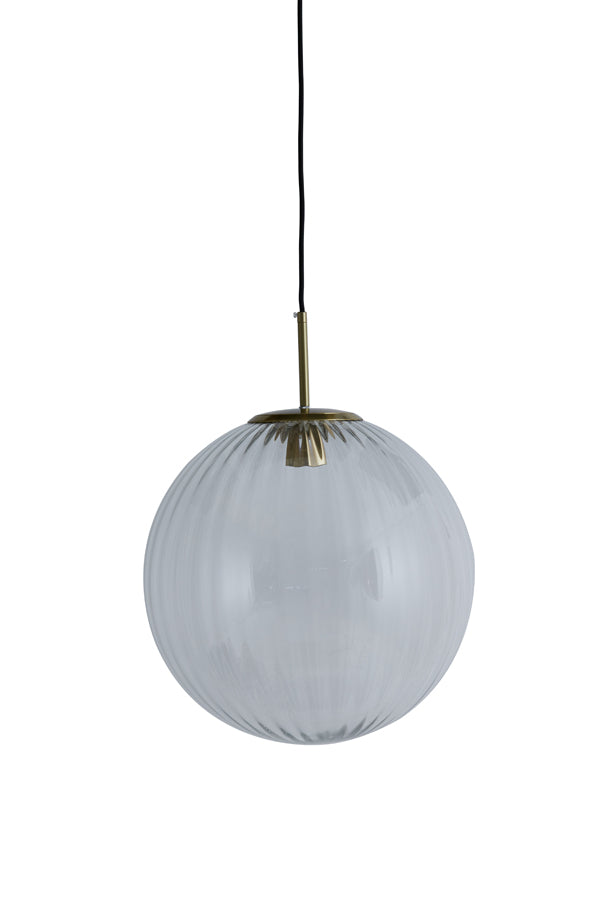 Light & Living - Hanglamp 'Magdala' (Maat M, Glas, Lichtgrijs & Goud)