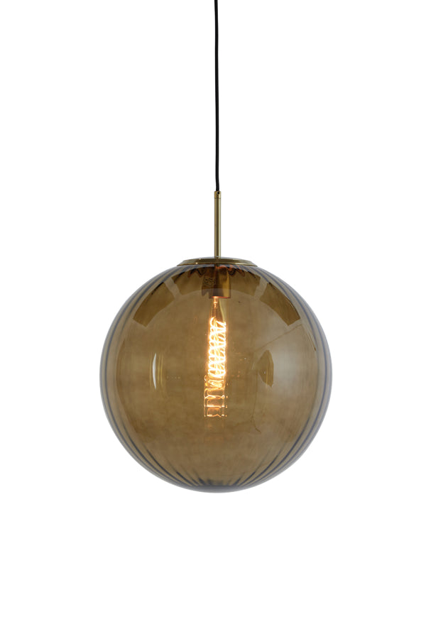 Light & Living - Hanglamp 'Magdala' (Maat M, Glas, Bruin & Goud)