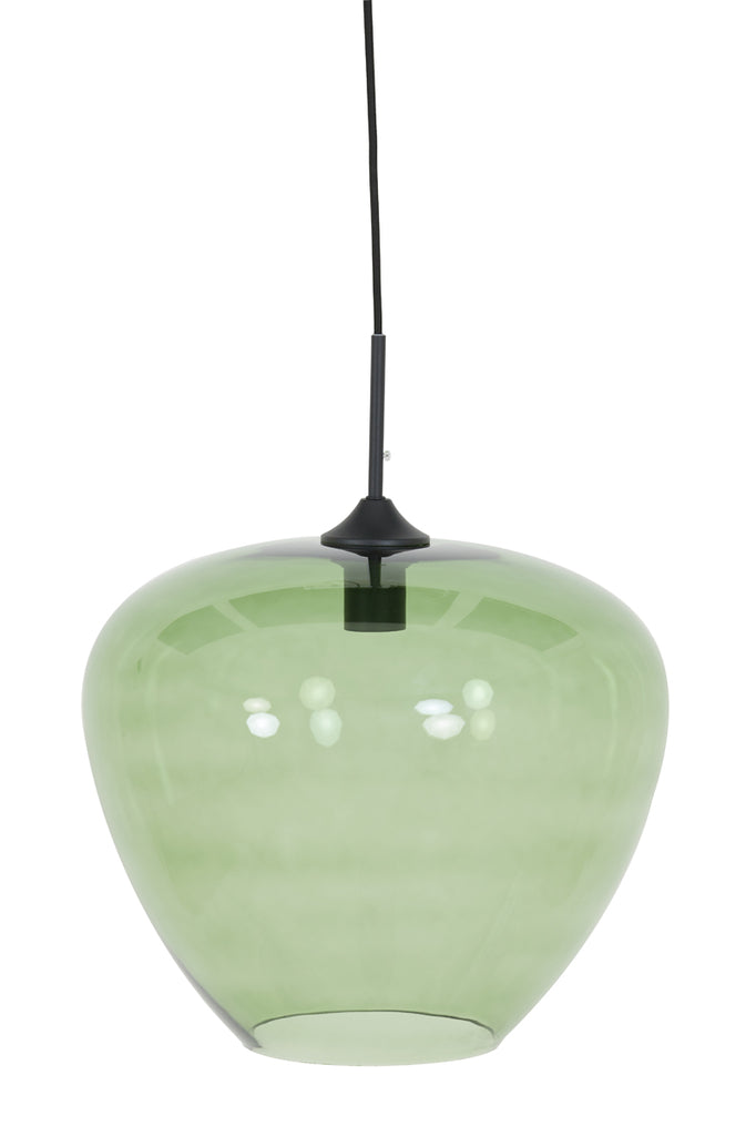 Light & Living - Hanglamp 'Mayson' (Glas, Groen & Matzwart)