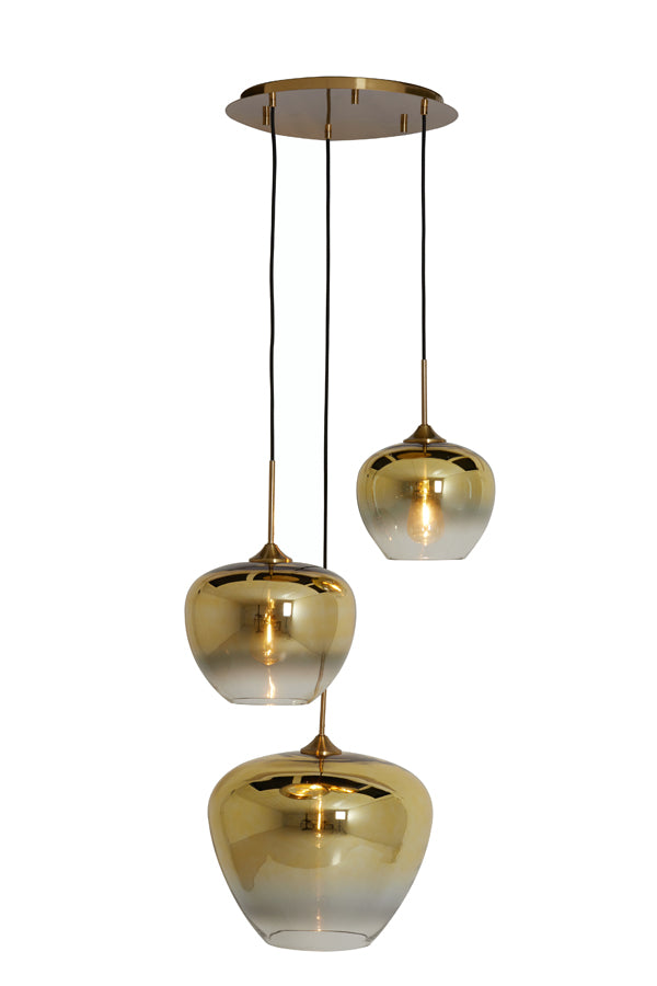 Light & Living - Hanglamp 'Mayson' (3 stuks, glas, Goud & Helder Goud)