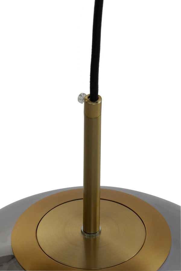 Light & Living - Hanglamp 'Medina' (40cm, Rookglas, Antique Bronze)