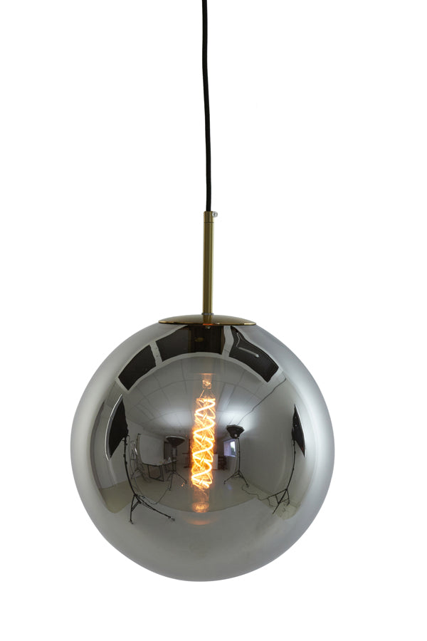 Light & Living - Hanglamp 'Medina' (40cm, Rookglas, Antique Bronze)