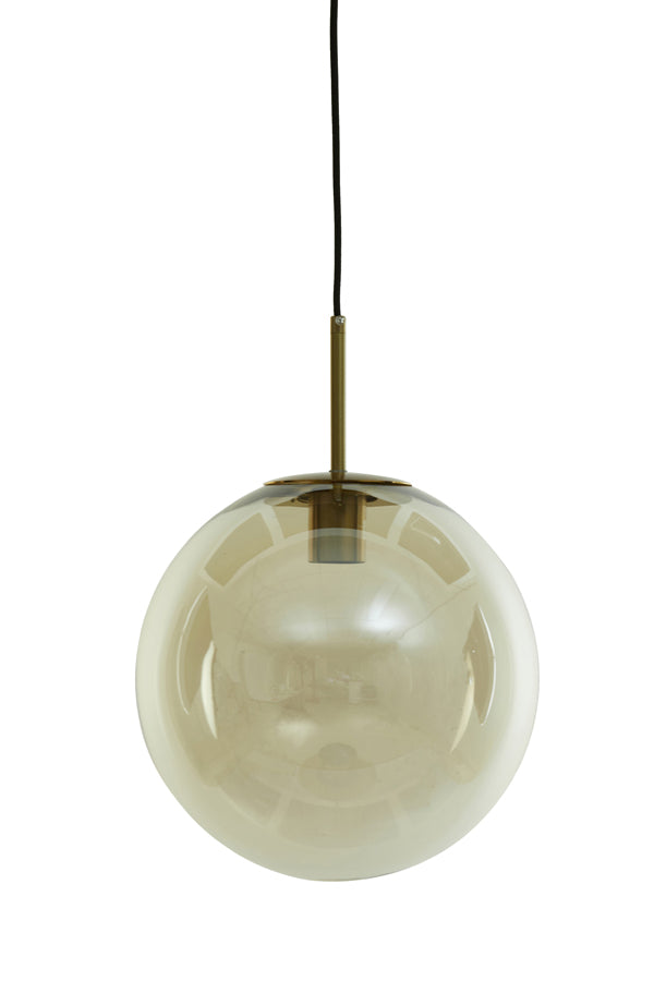 Light & Living - Hanglamp 'Medina' (40cm, Glas, Antique Bronze & Amber)