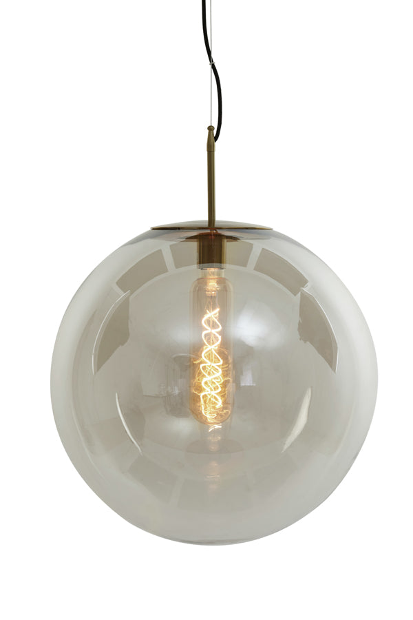 Light & Living - Hanglamp 'Medina' (48cm, Glas, Antique Bronze & Helder)