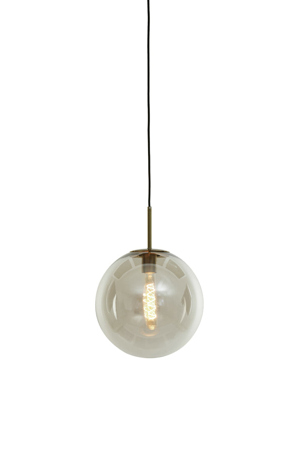 Light & Living - Hanglamp 'Medina' (30cm, Glas, Antique Bronze & Helder)