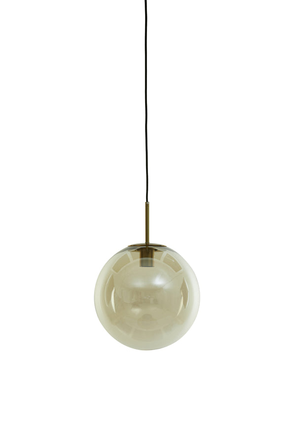 Light & Living - Hanglamp 'Medina' (30cm, Glas, Antique Bronze & Amber)