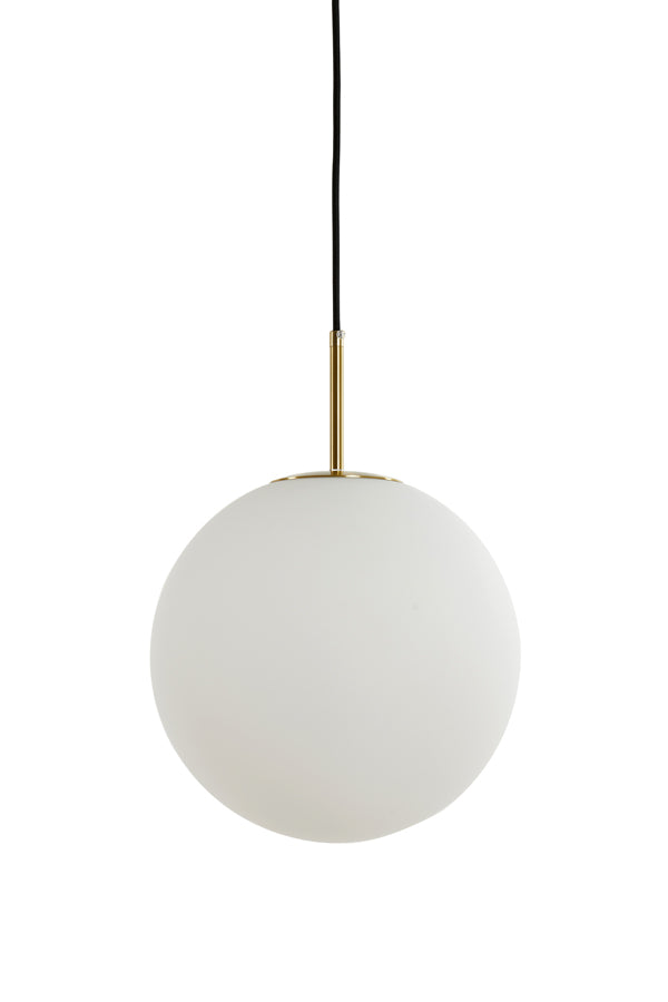 Light & Living - Hanglamp 'Medina' (30cm, Glas, Antique Bronze & Matwit)