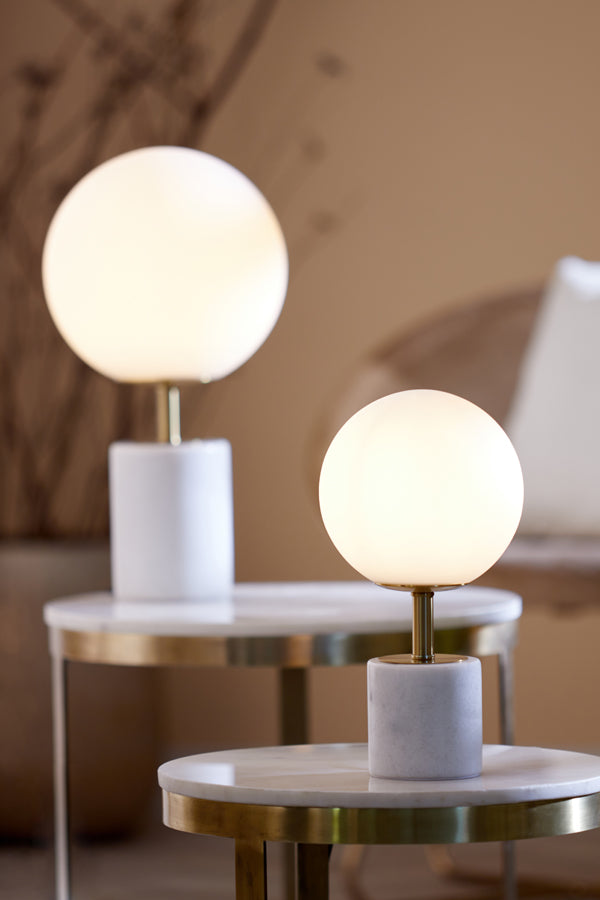 Light & Living - Tafellamp 'Medina' (Maat M, Antique Bronze & Glass Matt White)