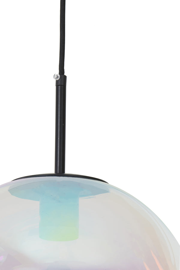 Light & Living - Hanglamp 'Medina' (30cm, Glas, Rainbow & Black)