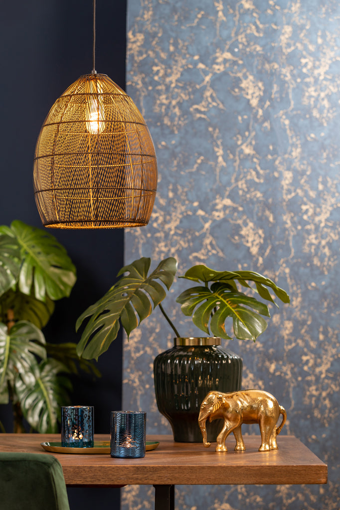 Light & Living - Hanglamp 'Meya' (Maat L, Zwart & Goud)