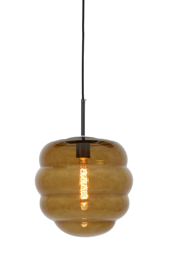 Light & Living - Hanglamp 'Misty' (Maat S, Glas, Bruin & Matzwart)