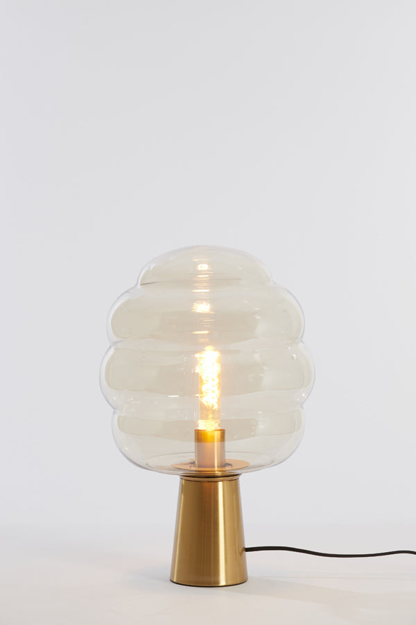 Light & Living - Tafellamp 'Misty' (Glass Amber & Gold)